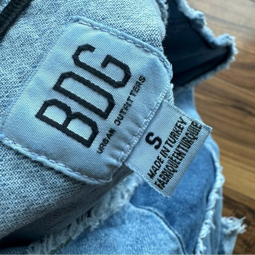 Y2k Patchwork Raw Hem Mini Wrap Skirt - image 5